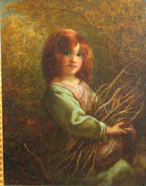 Appraisal: Louis Lang American - A child with branches signed and