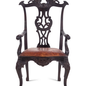 Appraisal: A Portuguese Walnut Armchair th Century Height inches Property from