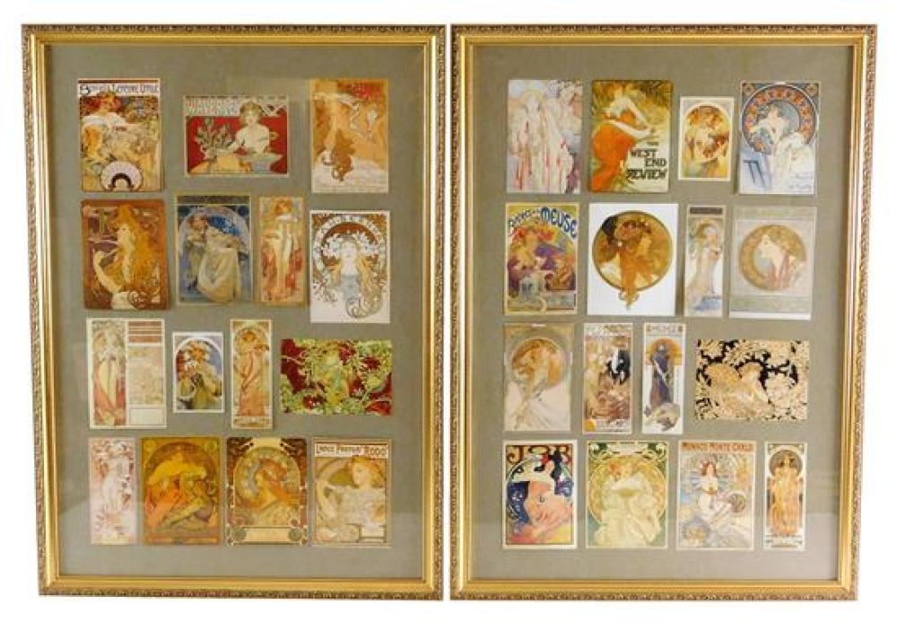 Appraisal: EPHEMERA Mucha style postcards thirty-one pieces after early th C