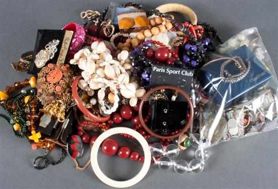 Appraisal: Large assortment of costume jewelry including micro-mosaic jewelry hat pins