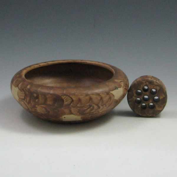 Appraisal: Peters and Reed Bowl with Flower Frog bowl is unmarked