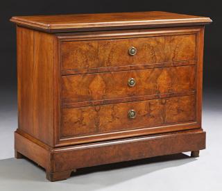 Appraisal: French Louis Philippe Carved Walnut Commode c French Louis Philippe