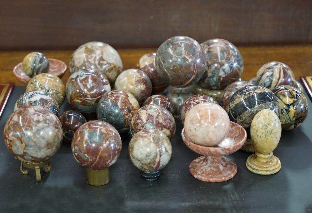 Appraisal: COLLECTION OF SPECIMEN MARBLE ASSORTED ORBS total orbs with assorted