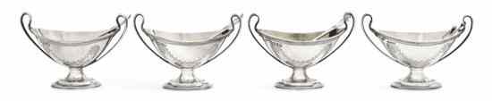 Appraisal: An English Silver Master Salt Set Walter and John Barnard