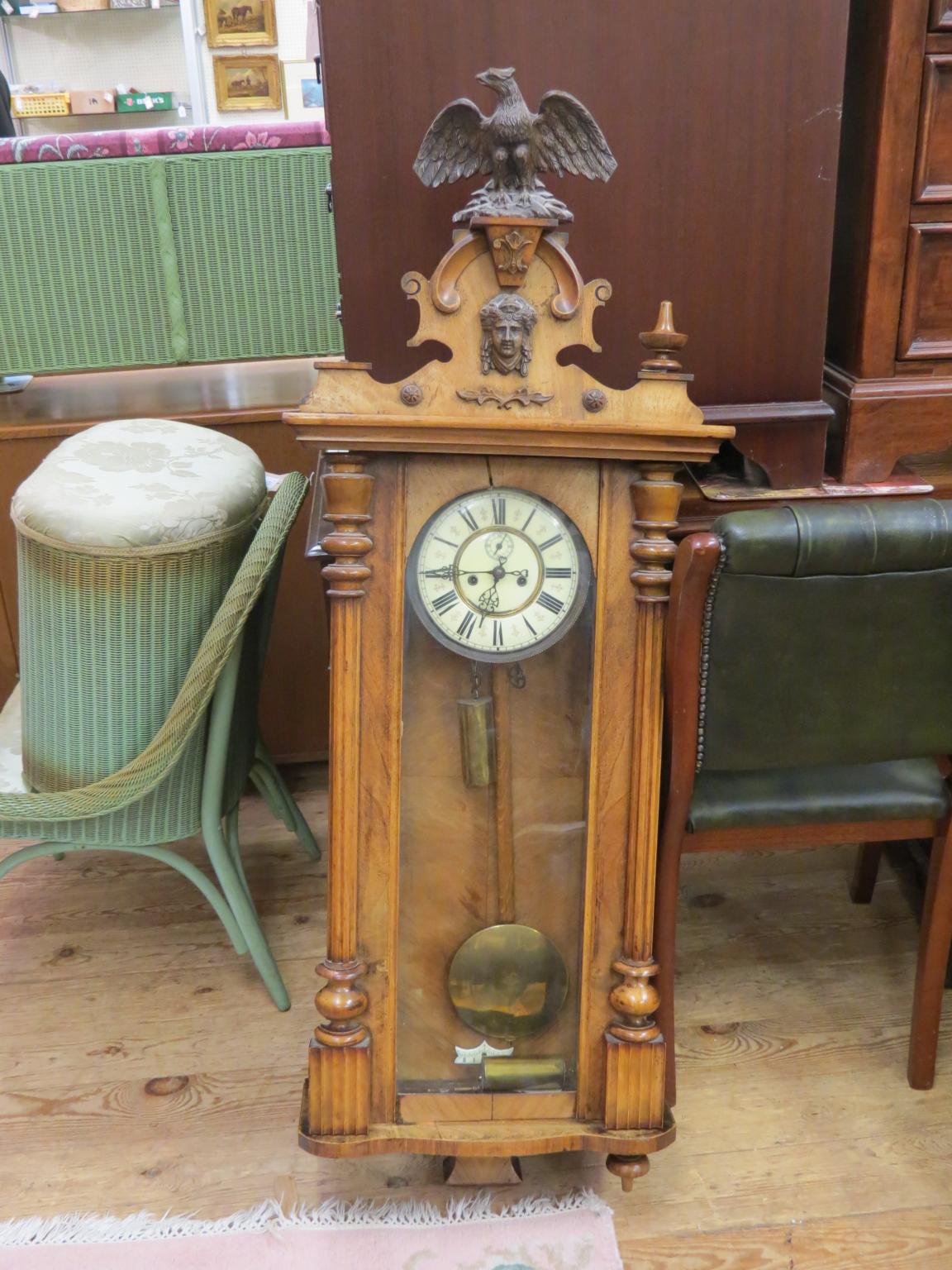 Appraisal: A late th century walnut regulator enamelled dial with subsidiary