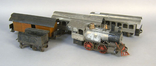 Appraisal: Standard gauge tin and cast iron train set early th