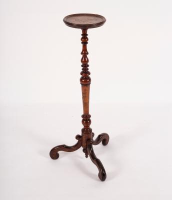 Appraisal: A Dutch marquetry candlestand on turned column and tripod base