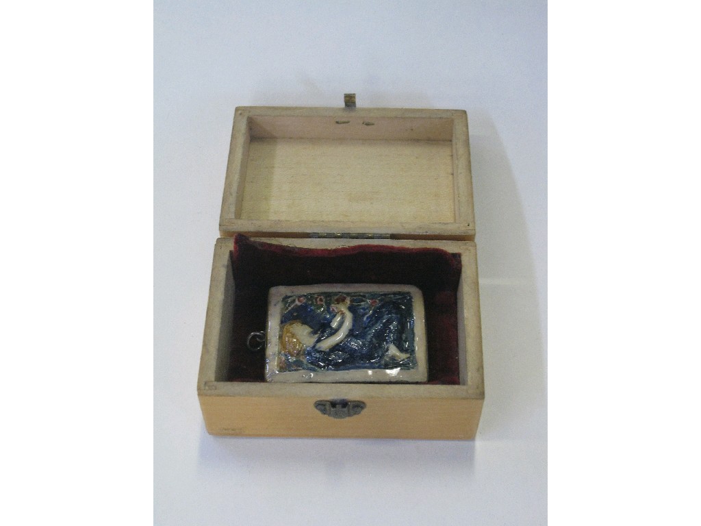 Appraisal: Barbara Hay Annand handpainted porcelain brooch accompanied by a letter