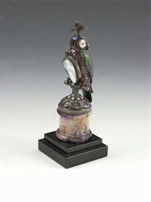 Appraisal: A late th century Viennese enamelled and parcel gilt model