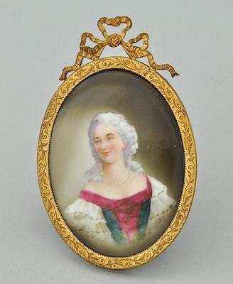 Appraisal: A Hand Painted Porcelain Miniature Portrait Plaque Stamped in red