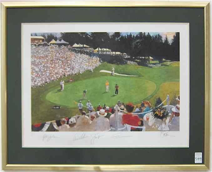 Appraisal: AUTOGRAPHED GOLF PRINT FRED MEYER CHALLENGE by Bart Forbes Autographed