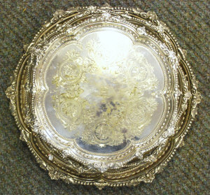 Appraisal: A graduated set of three Victorian epns lobed salvers with