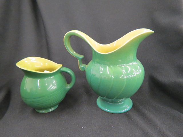 Appraisal: Roseville Pottery Pitchers mid-century modern green glaze - - excellent