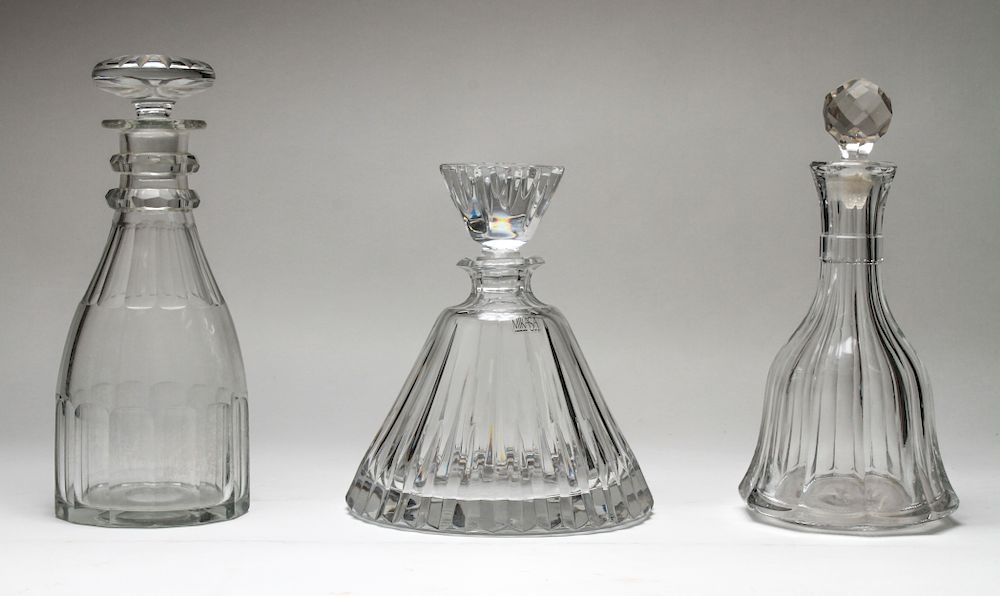 Appraisal: Colorless Cut Glass Decanters Group of Colorless cut glass decanters