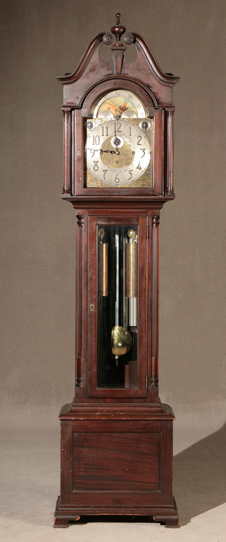 Appraisal: Chippendale Style Mahogany Tall Case Clock Waltham Clock Co Waltham