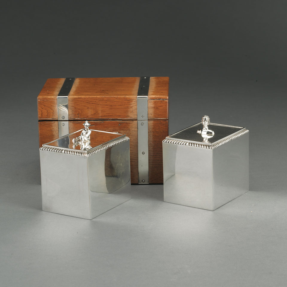 Appraisal: Pair of William IV Silver Tea Caddies Messrs Barnard London