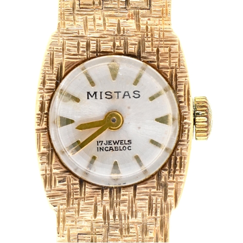 Appraisal: A Mistas ct gold lady's wristwatch 'invisibly' set on textured