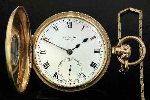 Appraisal: A George V gentleman's ct gold half hunting cased keyless