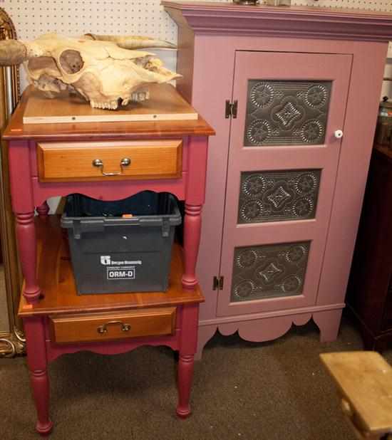 Appraisal: Pair of Federal style painted wood and maple side tables