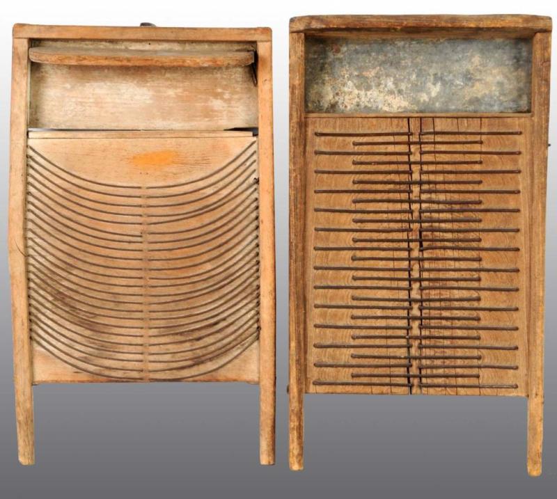 Appraisal: Lot of Wooden Washboards Description Wooden boards with wire ribs