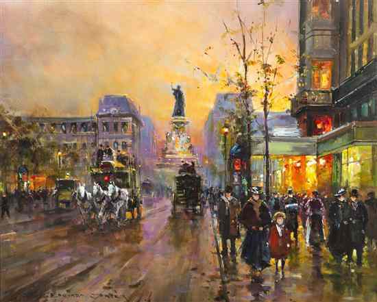 Appraisal: Edouard Leon Cortes French - Porte Saint-Denis oil on canvas