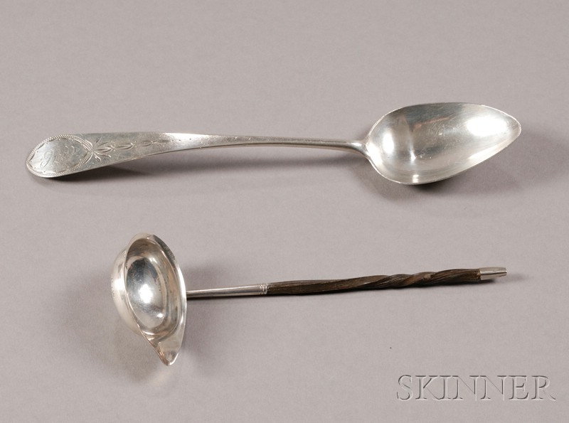 Appraisal: Neoclassical Silver Tablespoon and a Small Sterling Ladle the tablespoon