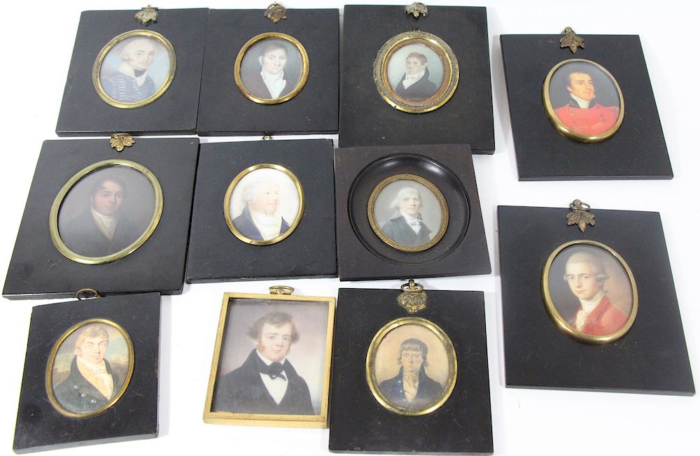 Appraisal: Grouping Of Miniature Portraits From a Brooklyn estate collection NOTE