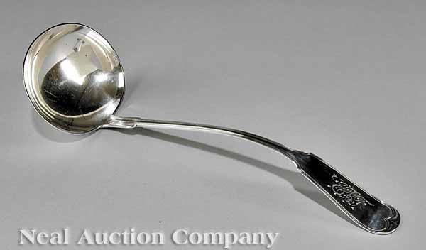 Appraisal: An American Sterling Silver Fiddle Thread Soup Ladle by Wood