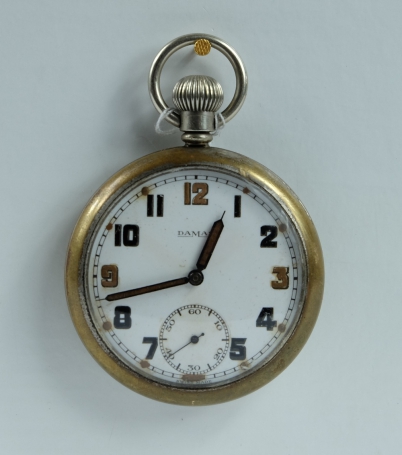 Appraisal: Damas Military pocket watch with white dial marked to the