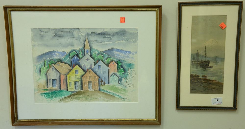 Appraisal: Three Piece Painting Group to include George Marinko - village