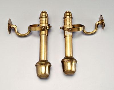 Appraisal: Pair brass gimbaled candlesticks wall mounting brackets possibly for use