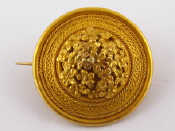 Appraisal: Castellani A th century gold revivalist millefiori brooch by Castellani