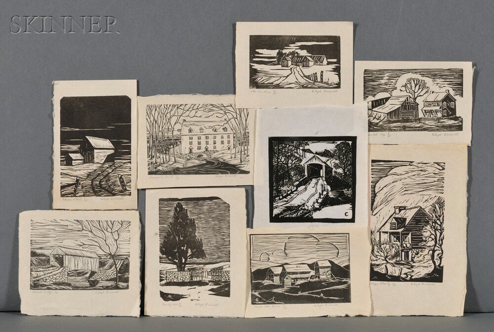 Appraisal: Cloyd Criswell American th Century Nine Prints eight of nine