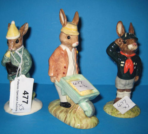 Appraisal: Royal Doulton Bunnykins Figures Be Prepared DB Boy Skater BD