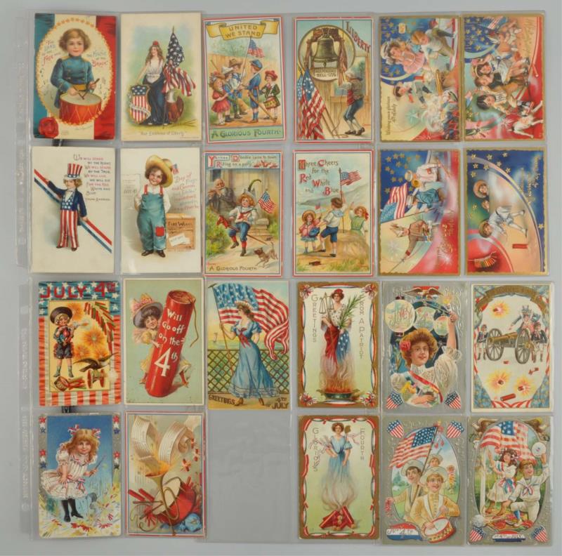 Appraisal: Lot Of th Of July Postcards This lot includes two