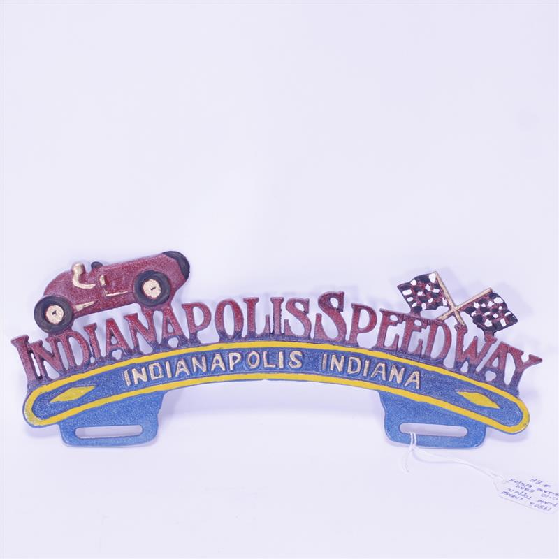 Appraisal: Circa 's License Plate Topper Indianapolis Motor Speedway H x