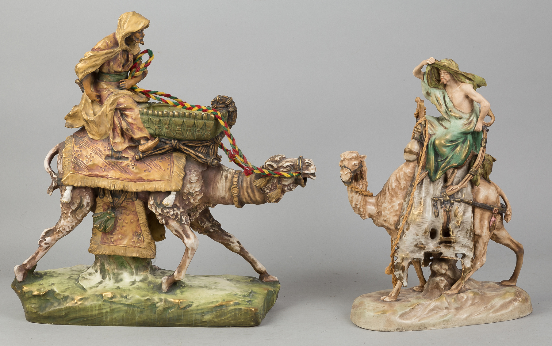 Appraisal: Austrian Hand Painted Porcelain Arab on Camel Circa