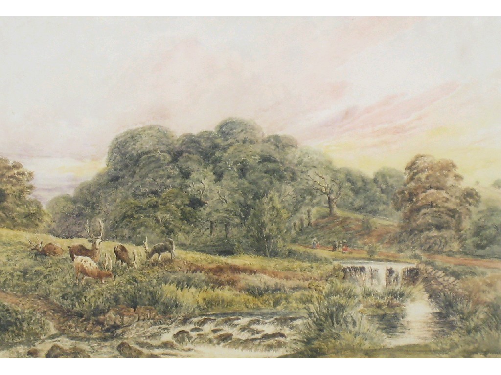 Appraisal: CIRCLE OF DAVID COX JNR Deer in Bradgate Park Leics