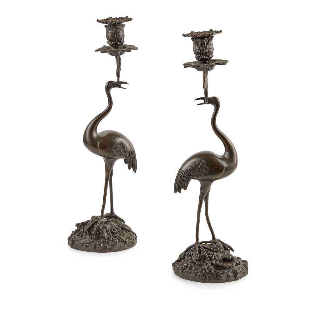 Appraisal: PAIR OF WILLIAM IV BRONZE CANDLESTICKS ATTRIBUTED TO THOMAS ABBOTT