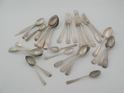 Appraisal: Twenty five assorted spoons and eight various forks mixed makers