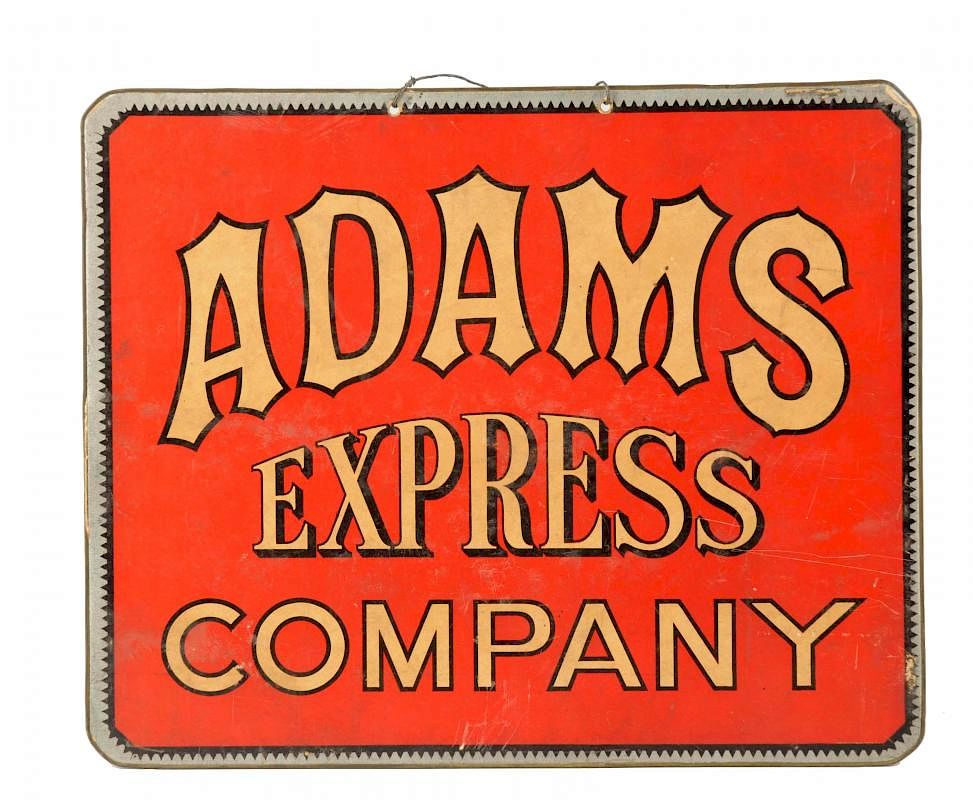 Appraisal: Adams Express Company Double Sided Cardboard Sign This is a