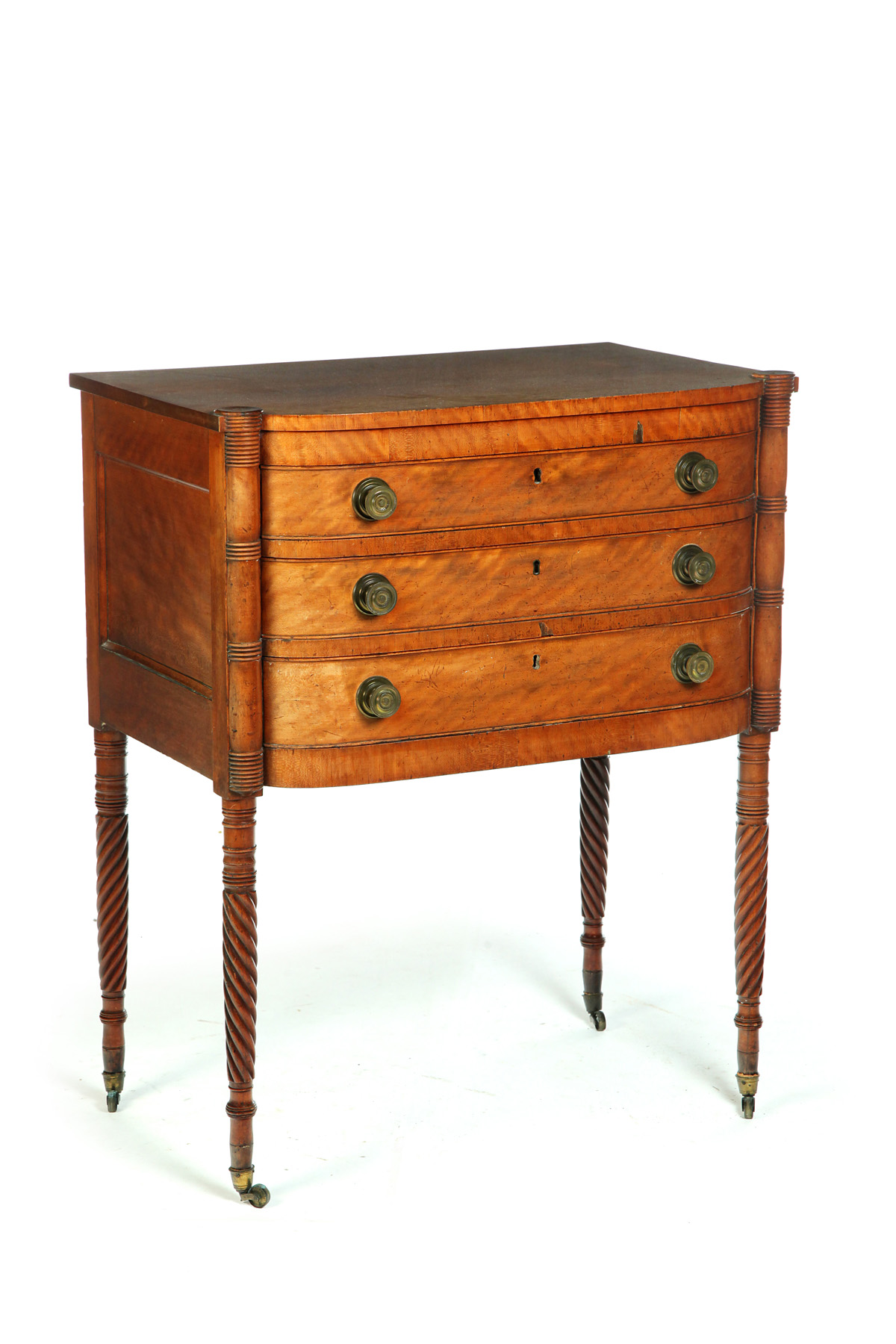 Appraisal: AMERICAN SHERATON SERVER - cherry and pine Three drawers flanked