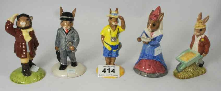 Appraisal: Royal Doulton Bunnykins Figures Gardner DB Tourist DB Businessman DB