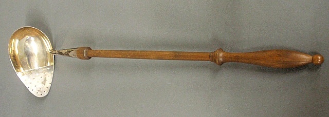 Appraisal: - Sterling silver toddy ladle with turned mahogany handle l