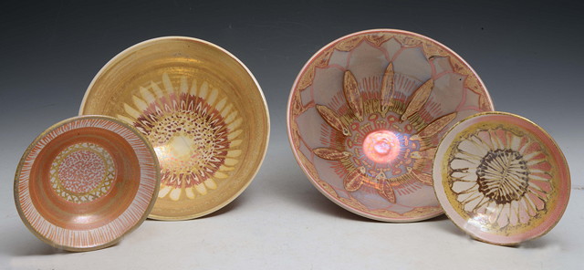 Appraisal: Kenneth Clark - A 'Sunflower' lustre bowl in pink and