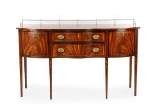 Appraisal: Federal Style Mahogany Inlaid Serpentine Sideboard Henkel Harris American Virginia