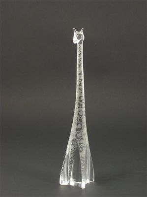 Appraisal: A Kosta glass giraffe designed by Vicki Lindstrand etched markings