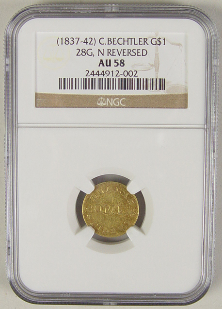 Appraisal: Christopher Bechtler Gold Coin G - N Reversed NGC authenticated