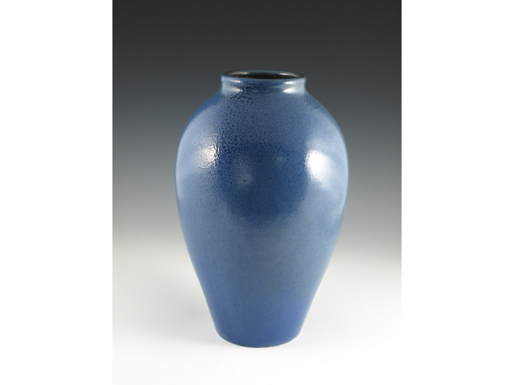 Appraisal: NC Pottery Tall Tapered Cobalt Vase att CR Auman att