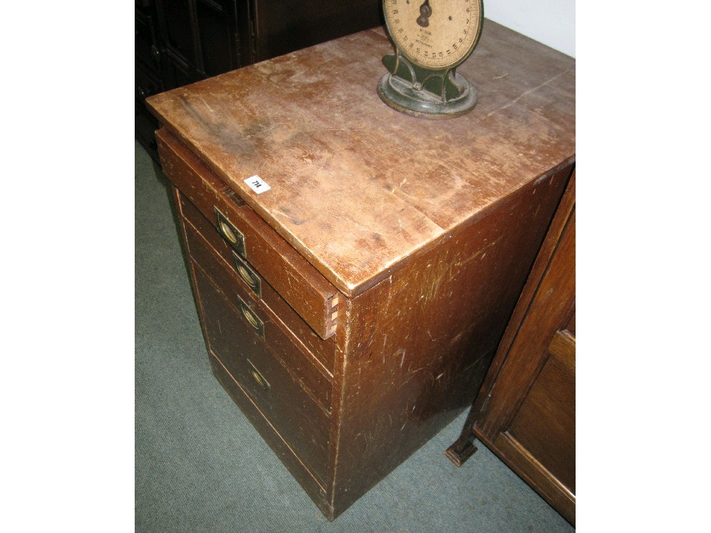 Appraisal: Four drawer filing chest